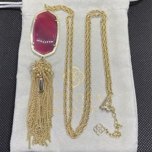 New Kendra Scott Gold Rayne in Berry Illusion